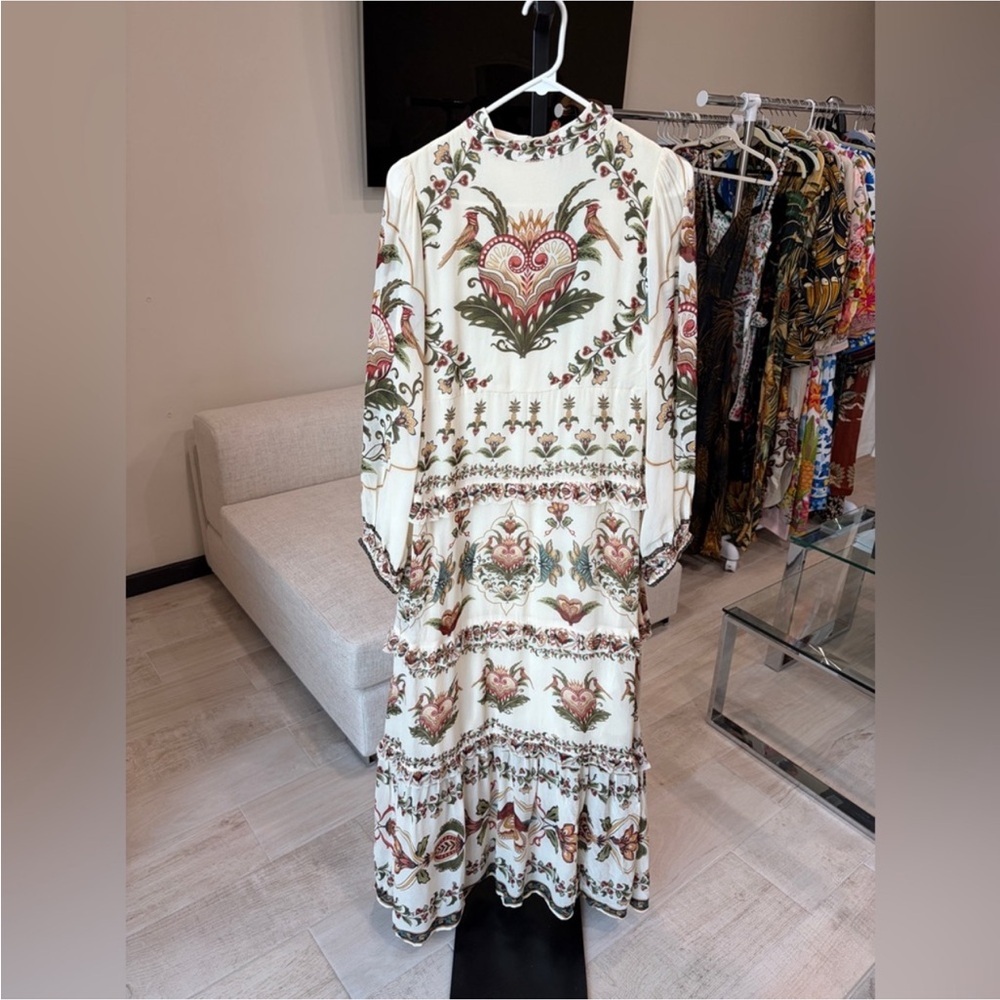 Farm Rio: Cream Majestic Hearts Maxi Dress - Picture 7 of 13